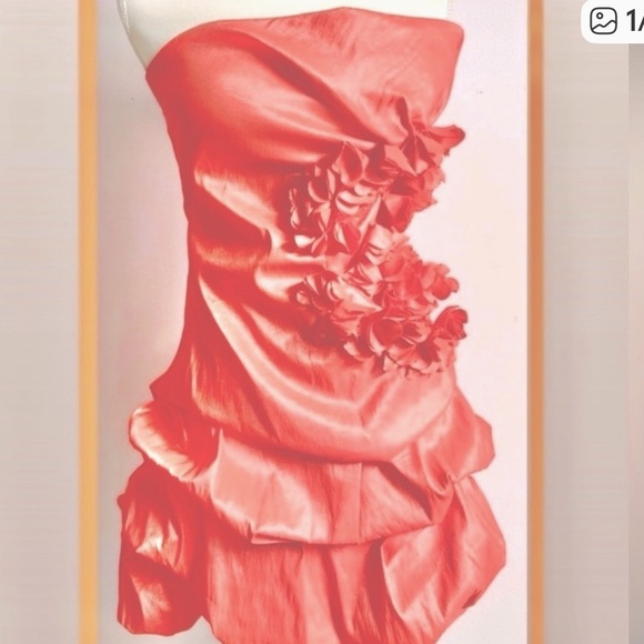 Elegant Strapless Coral Dress NWOT - Picture 7 of 7